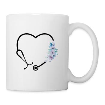 Floral Stethoscope - Coffee/Tea Mug - white - Right