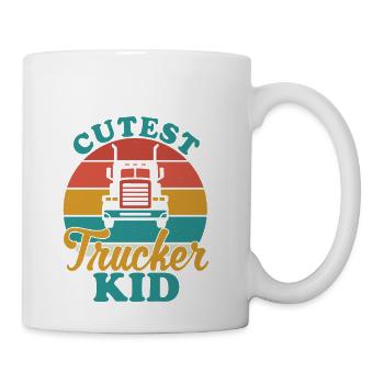 Cutest Trucker Kid - Retro Style - Coffee/Tea Mug - white - Right