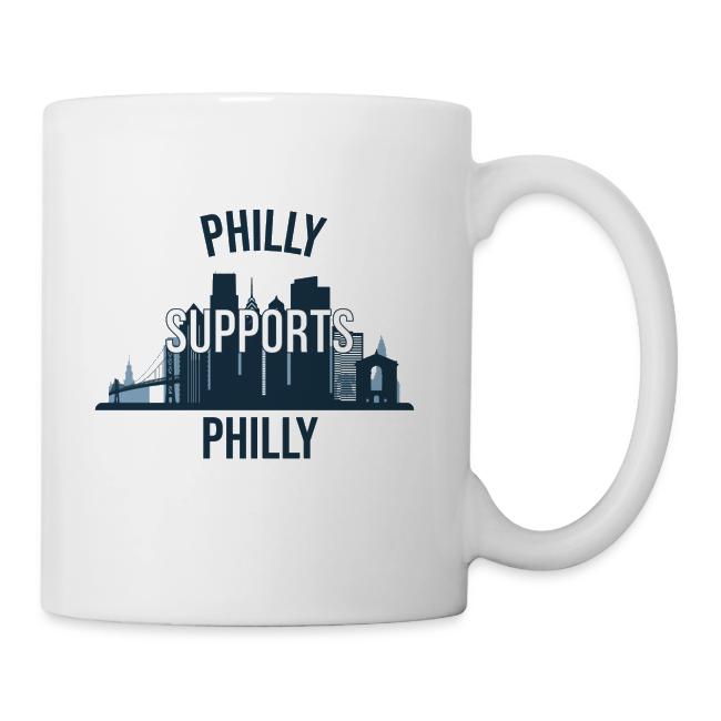 Philly Supports Philly skyline blue transparentbg