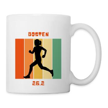 Girl running 26.2 in Boston - Coffee/Tea Mug - white - Right