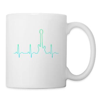 Bass Player With Heartbeat - Coffee/Tea Mug - white - Right