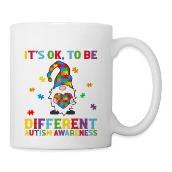 Its ok to be different - Gnome with Puzzle piece - Coffee/Tea Mug - white - Right