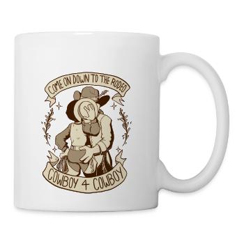 Come On Down To The Rodeo Cowboy 4 Cowboy - Coffee/Tea Mug - white - Right