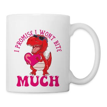 Tyrannosaurus Trex Prehistoric Girls Valentine - Coffee/Tea Mug - white - Right