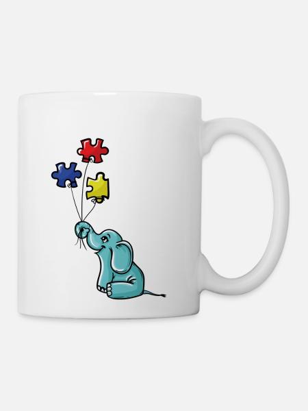 Elephant Autism humor - Coffee/Tea Mug - white