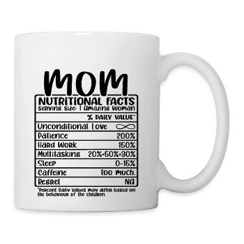 Mom Nutritional Facts - Coffee/Tea Mug - white - Right