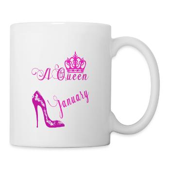 A Queen Was Born In January - Coffee/Tea Mug - white - Right