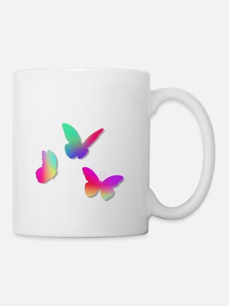 Colorful butterflies - Coffee/Tea Mug - white