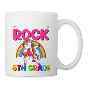 I'm Ready To Rock 8th Grade Unicorn Back To School - Coffee/Tea Mug - white - Right