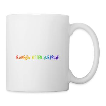 rainbow kitten surprise - Coffee/Tea Mug - white - Right