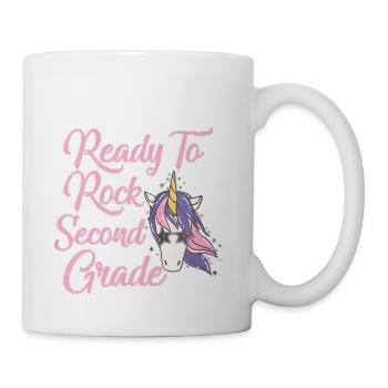 Ready To Rock 2nd Grade Unicorn Back To School - Coffee/Tea Mug - white - Right
