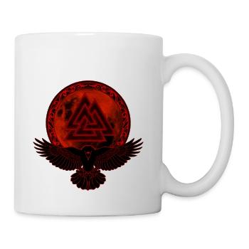 Viking Raven Viking Raven Moon and Valknut Symbol - Coffee/Tea Mug - white - Right