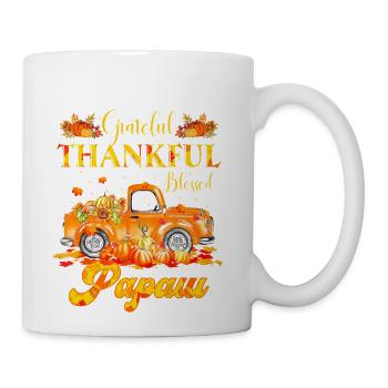 Thankful Grateful Blessed Papaw Pumpkins Truck - Coffee/Tea Mug - white - Right