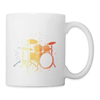 Trap Set Look Music Band Drum Kit - Coffee/Tea Mug - white - Right