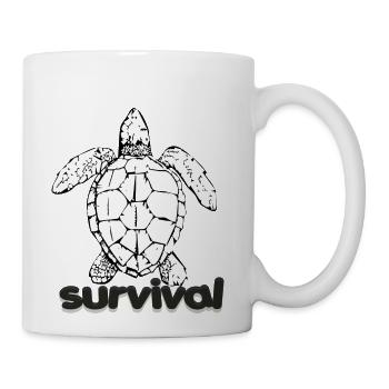 Turtle Survival Tshirt blue - Coffee/Tea Mug - white - Right