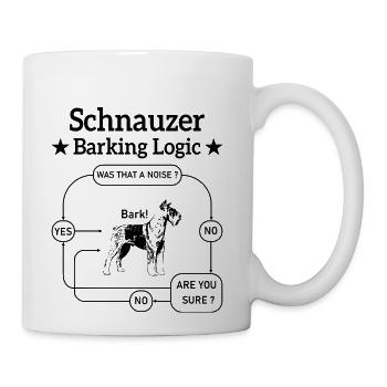 Schnauzer Barking Logic - Coffee/Tea Mug - white - Right