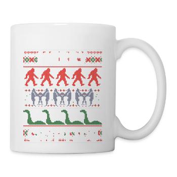 Merry Cryptids Ugly Sweater - Coffee/Tea Mug - white - Right