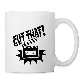 Funny Podcast Quote Cut That Cut That Cut That - Coffee/Tea Mug - white - Right