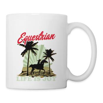 Equestrian Life Riding Girl Horseback - Coffee/Tea Mug - white - Right