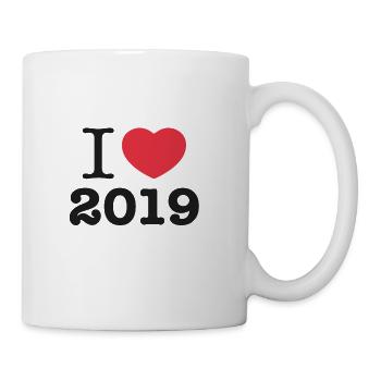 I Love 2019 Year Design - Coffee/Tea Mug - white - Right