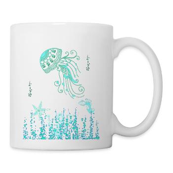 Jelly Fish Ocean - Coffee/Tea Mug - white - Right