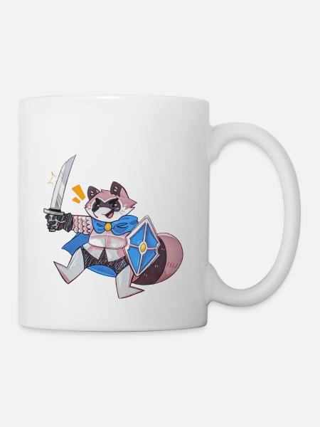 Happy medieval warrior raccoon 6 - Coffee/Tea Mug - white
