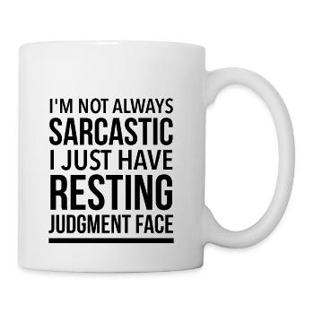 Resting judgement face - Coffee/Tea Mug - white - Right