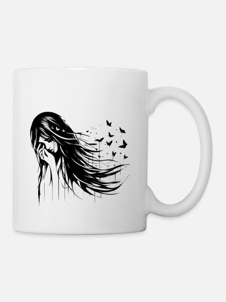 Girl crying - Coffee/Tea Mug - white