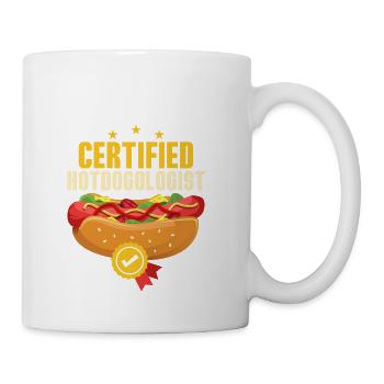 Certified Hotdogologist Foodie Wiener Hot Dogs - Coffee/Tea Mug - white - Right