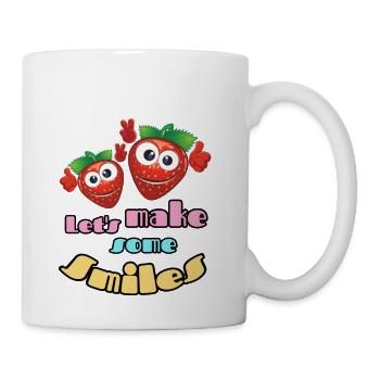 Motivational Positive Quote/ Strawberry Smile - Coffee/Tea Mug - white - Right