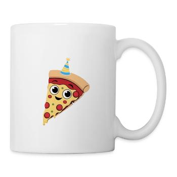 slice slice baby funny pizza - Coffee/Tea Mug - white - Right