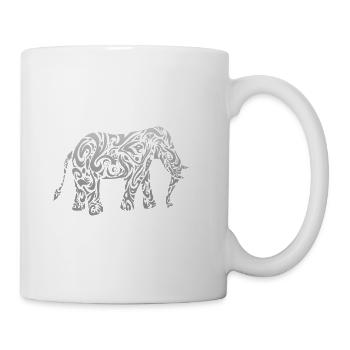 Tribal Elephant Graphic Design Cool Animal Lover - Coffee/Tea Mug - white - Right