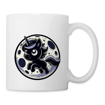 Enchanted Midnight Unicorn - Magical Moonlight Art - Coffee/Tea Mug - white - Right