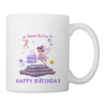 under the sea happy birthday - Coffee/Tea Mug - white - Right