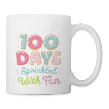 100 Days Sprinkled With Fun Cute Donut 100th Day - Coffee/Tea Mug - white - Right