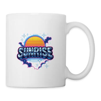 Retro Sunrise Neon Design - Coffee/Tea Mug - white - Right