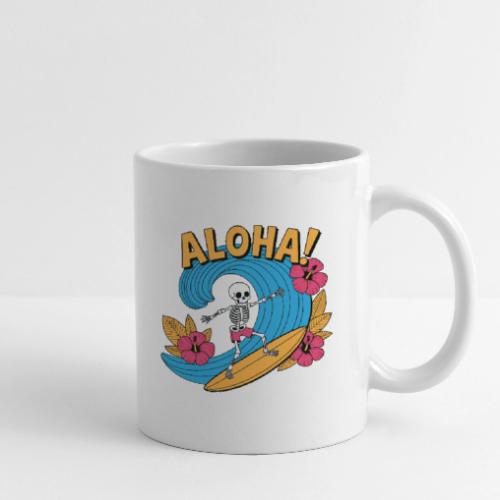 Aloha Surfing Skeleton - Beach Vibes - Coffee/Tea Mug