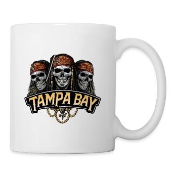 Pirate Skull with Tampa Bay Banner - Coffee/Tea Mug - white - Right