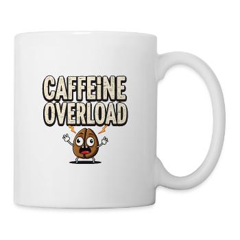 Caffeine Overload Fun Coffee Design - Coffee/Tea Mug - white - Right