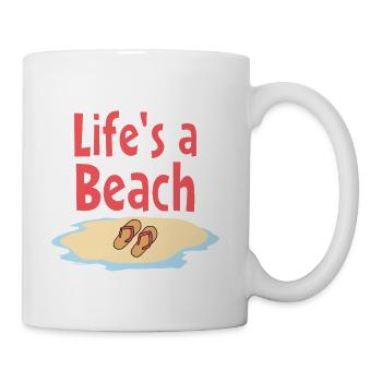 Life's a Beach Sandals Illustration - Coffee/Tea Mug - white - Right