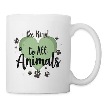 T-Shirt for Animal Lovers – World Kindness Day  - Coffee/Tea Mug - white - Right