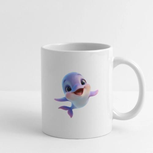Purple-White Smiling Baby Dolphin - Coffee/Tea Mug