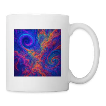 Psychedelic Vortex Swirl in Neon Cosmic Colors - Coffee/Tea Mug - white - Right