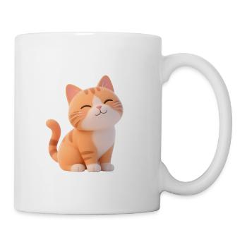 Playful Orange Tabby Cat Illustration - Coffee/Tea Mug - white - Right