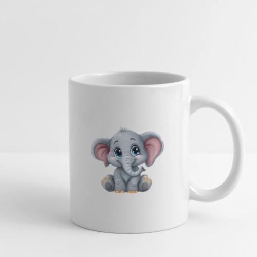Sweet Cartoon Baby Elephant with Big Eyes - Coffee/Tea Mug