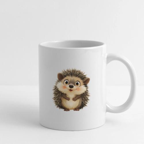 Smiling Cartoon Hedgehog with Joyful Expression - Coffee/Tea Mug