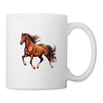 Elegant Chestnut Horse with Flowing Mane - Coffee/Tea Mug - white - Right
