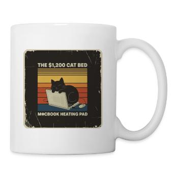 Cat Themed Laptop Heating Pad Design - Coffee/Tea Mug - white - Right