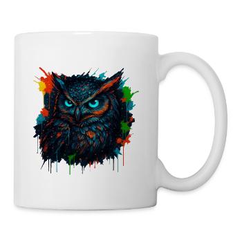 Owl Neon Splash - Coffee/Tea Mug - white - Right