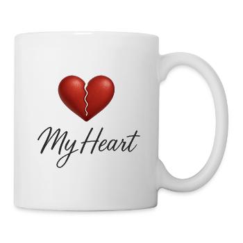 My Heart – Realistic Broken Heart Design - Coffee/Tea Mug - white - Right